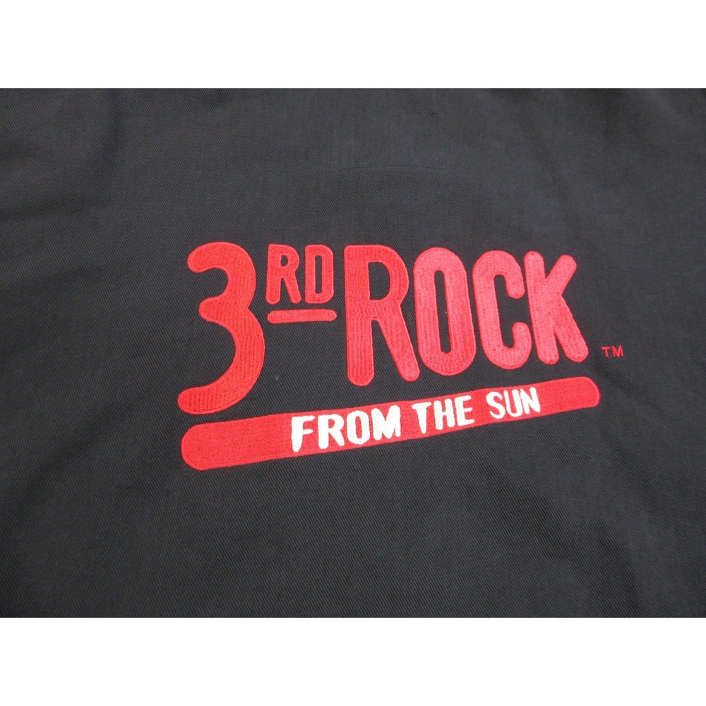 Vintage 3rd Rock From The Sun Jacket Mens XL Black NBC Promo TV Show 90s Cotton